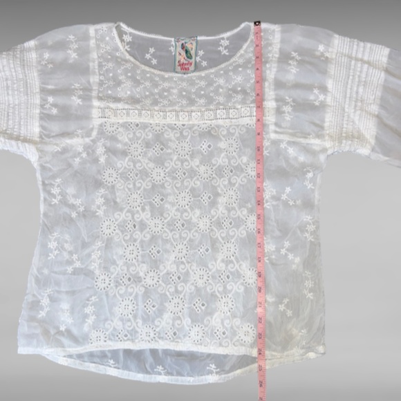 Johnny Was Women's Small White Eyelet Blouse - Picture 9 of 9